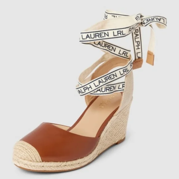 Ralph Lauren Leather Espadrille Wedges - Picture 2 of 11